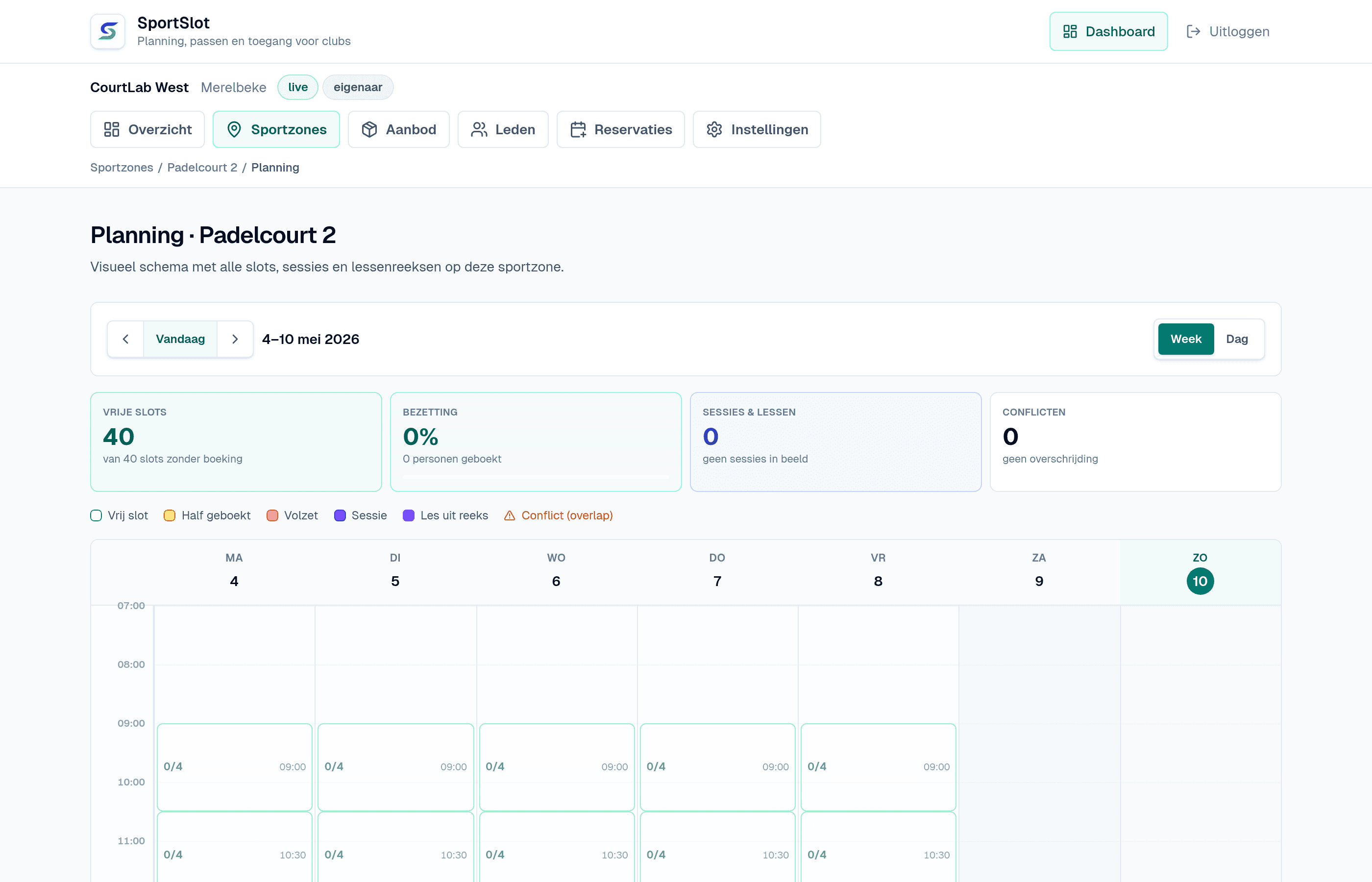 Idletrack dagoverzicht boekingen en betaalstatus